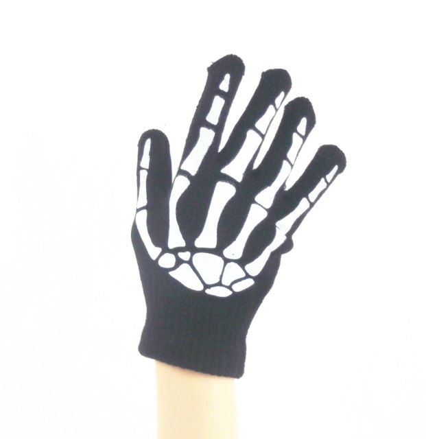 NEW Black Gloves one Size 5 colours Fancy Dress Spooky Halloween EMO
